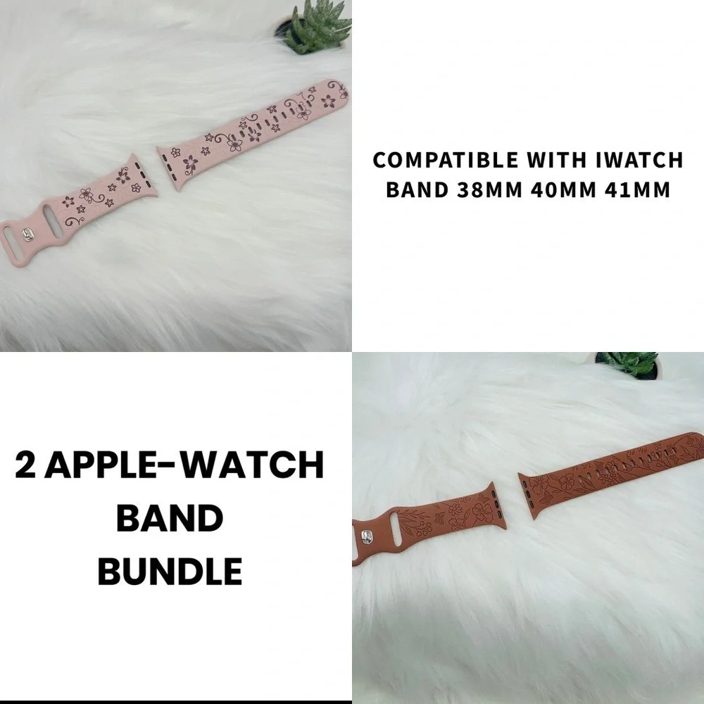 New Floral Design Apple Watch Bands  38mm 40mm 41mm Bundle 2
